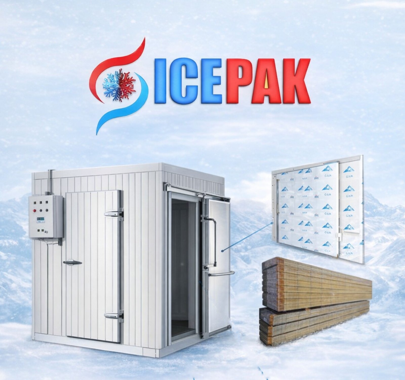 Ice Pak cold room with insulated door and PIR panels